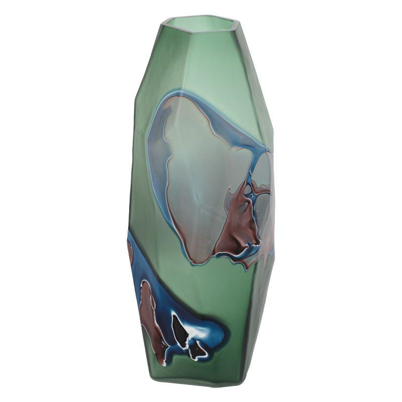 Ваза Polygonal Vase green Зеленый Синий Коричневый Ваза Polygonal Vase green Зеленый Синий Коричневый в Твери | Loft Concept