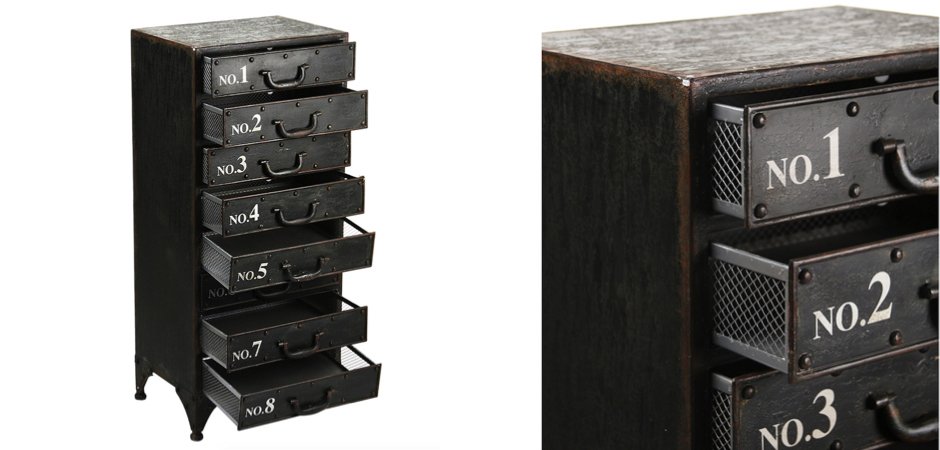 Комод металлический в стиле Лофт Industrial Loft Rustic Iron 8 Drawer Dresser Комод металлический в стиле Лофт Industrial Loft Rustic Iron 8 Drawer Dresser - Loft-Concept в Твери