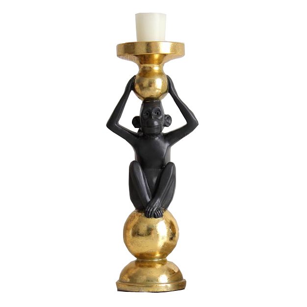 Подсвечник Black Monkey Черный Золотой Подсвечник Black Monkey Черный Золотой в Твери | Loft Concept