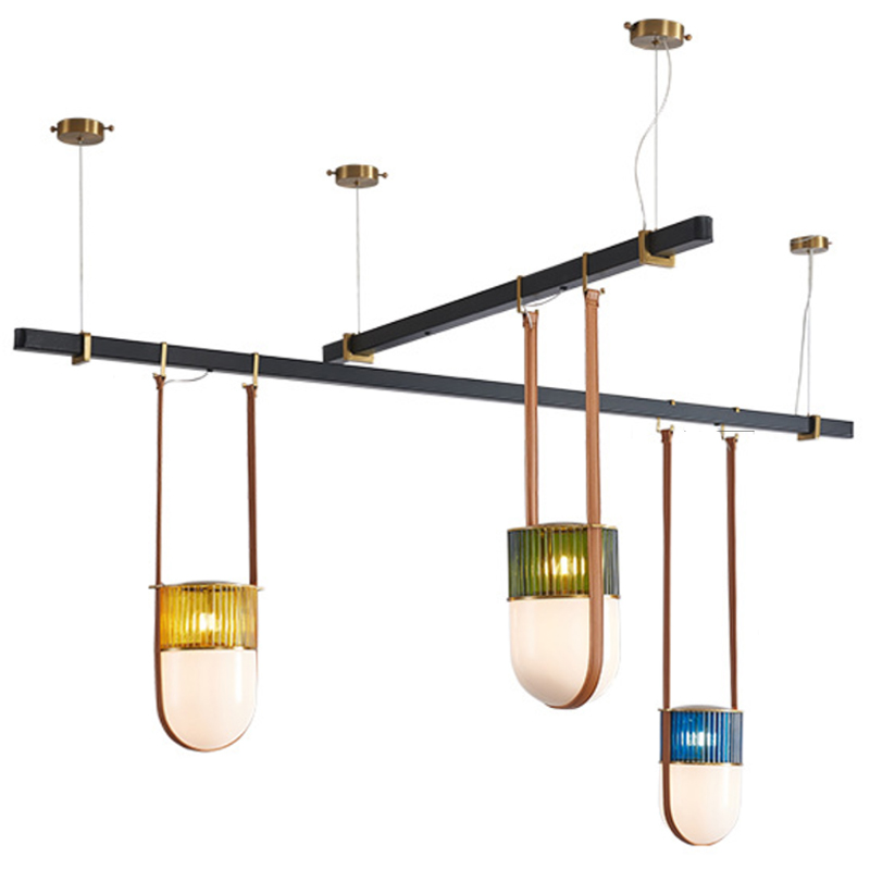 Dario Chandelier three shades Черный Синий Желтый Зеленый Dario Chandelier three shades Черный Синий Желтый Зеленый в Твери | Loft Concept