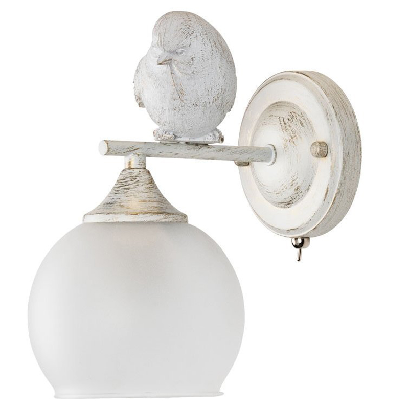 Бра Provence Bird white Белое матовое стекло Золотой Белый Бра Provence Bird white Белое матовое стекло Золотой Белый в Твери | Loft Concept
