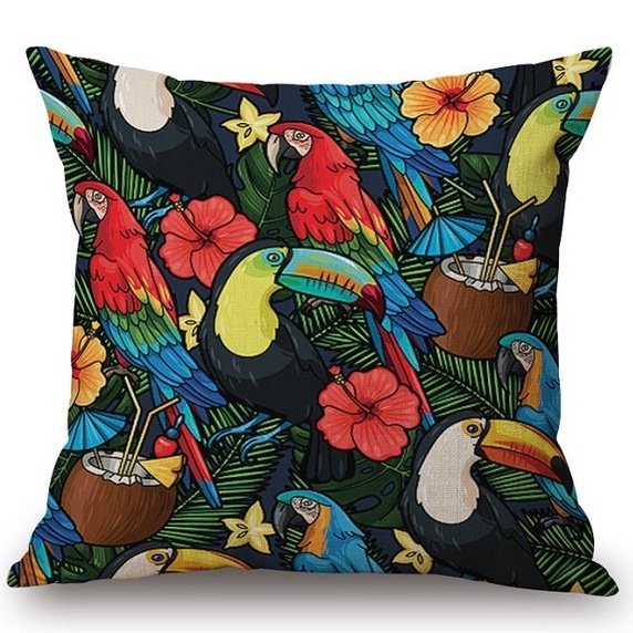 Декоративная подушка Toucans and Flowers Декоративная подушка Toucans and Flowers в Твери | Loft Concept