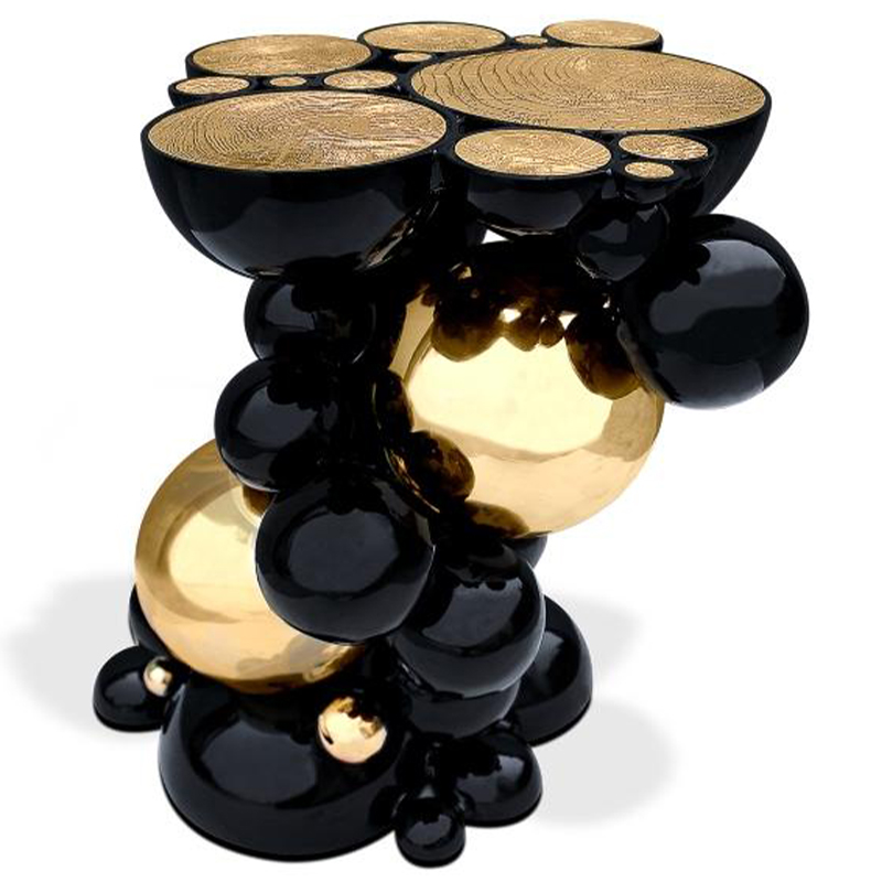 Приставной стол Newton Side Table in Black Boca do Lobo Черный Золотой Приставной стол Newton Side Table in Black Boca do Lobo Черный Золотой в Твери | Loft Concept