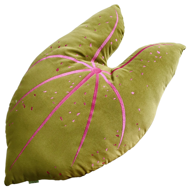 Декоративная подушка Botanical Cushion Caladium Зеленый смок Розовый Декоративная подушка Botanical Cushion Caladium Зеленый смок Розовый в Твери | Loft Concept