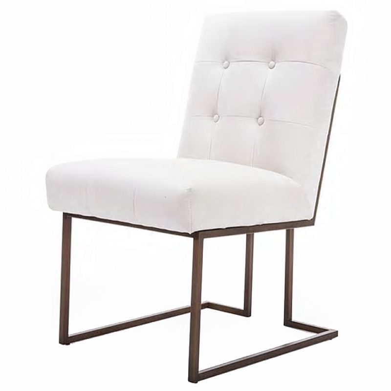 Стул обеденный Burleigh Dining Chair Pearl Iron Белый Коричневый Стул обеденный Burleigh Dining Chair Pearl Iron Белый Коричневый в Твери | Loft Concept