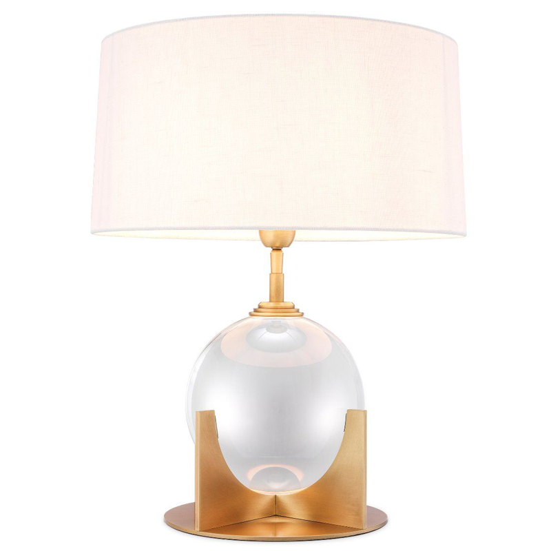 Настольная лампа Eichholtz Table Lamp Fontelina Латунь Античная полированная Прозрачный Белый Настольная лампа Eichholtz Table Lamp Fontelina Латунь Античная полированная Прозрачный Белый в Твери | Loft Concept