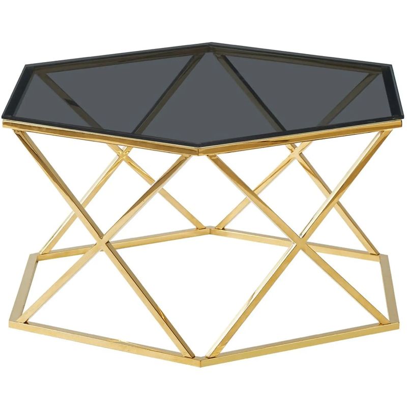 Столик кофейный Ormando Collection Gold №1 Глянцевое золото Стекло Смок Столик кофейный Ormando Collection Gold №1 Глянцевое золото Стекло Смок в Твери | Loft Concept