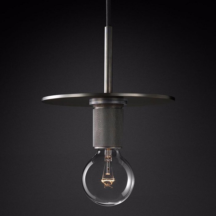 Подвесной светильник RH Utilitaire Disk Shade Pendant Black Темная бронза Прозрачное Стекло Подвесной светильник RH Utilitaire Disk Shade Pendant Black Темная бронза Прозрачное Стекло в Твери | Loft Concept
