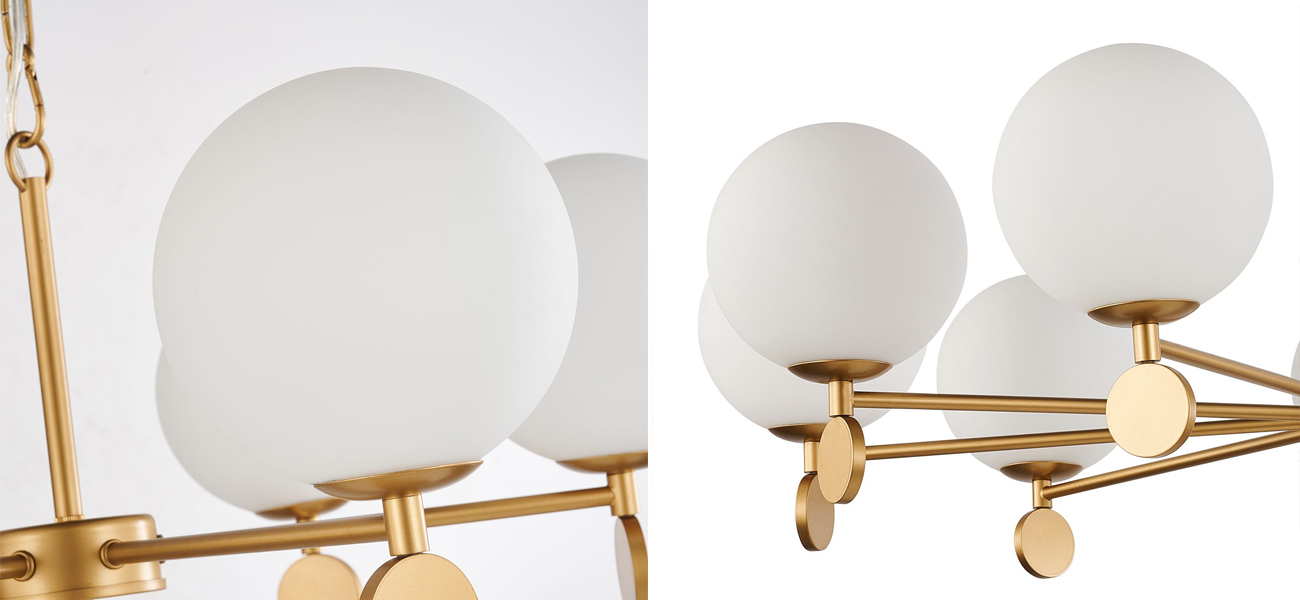 Люстра с белыми круглыми плафонами Glowing Clouds 9 ламп - фото №1