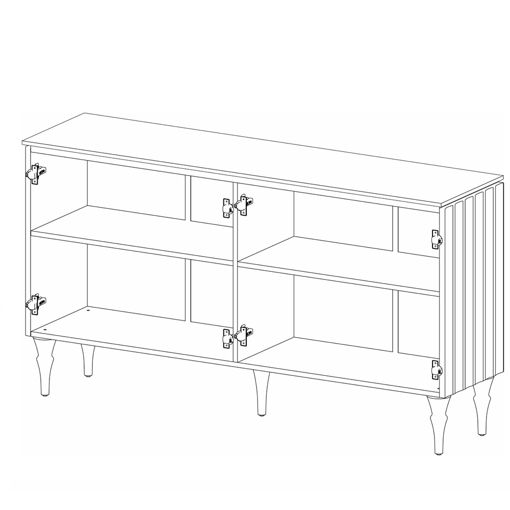 Консоль четырёхдверная с белым рельефным фасадом Expanses of Beauty в Твери