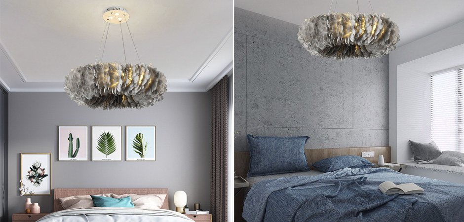 Люстра Кольцо из перьев Plumage Grey Люстра Кольцо из перьев Plumage Grey - Loft-Concept в Твери