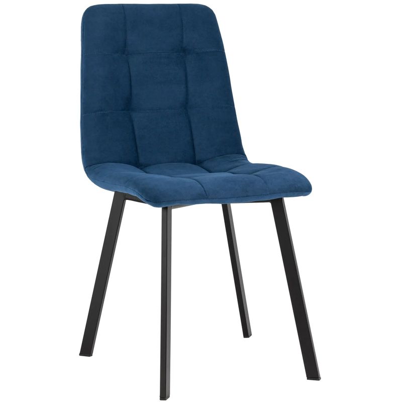 Стул NANCY S Chair Синий Велюр Синий Черный Стул NANCY S Chair Синий Велюр Синий Черный в Твери | Loft Concept