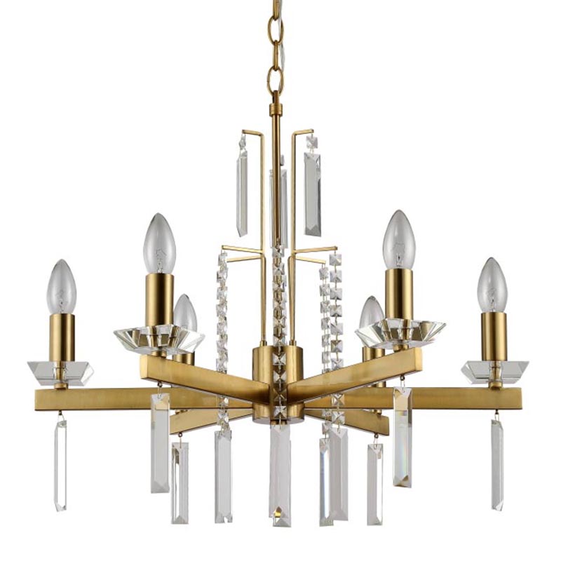 Люстра Vivien Crystal Brass Chandelier 6 Латунь Серый Люстра Vivien Crystal Brass Chandelier 6 Латунь Серый в Твери | Loft Concept