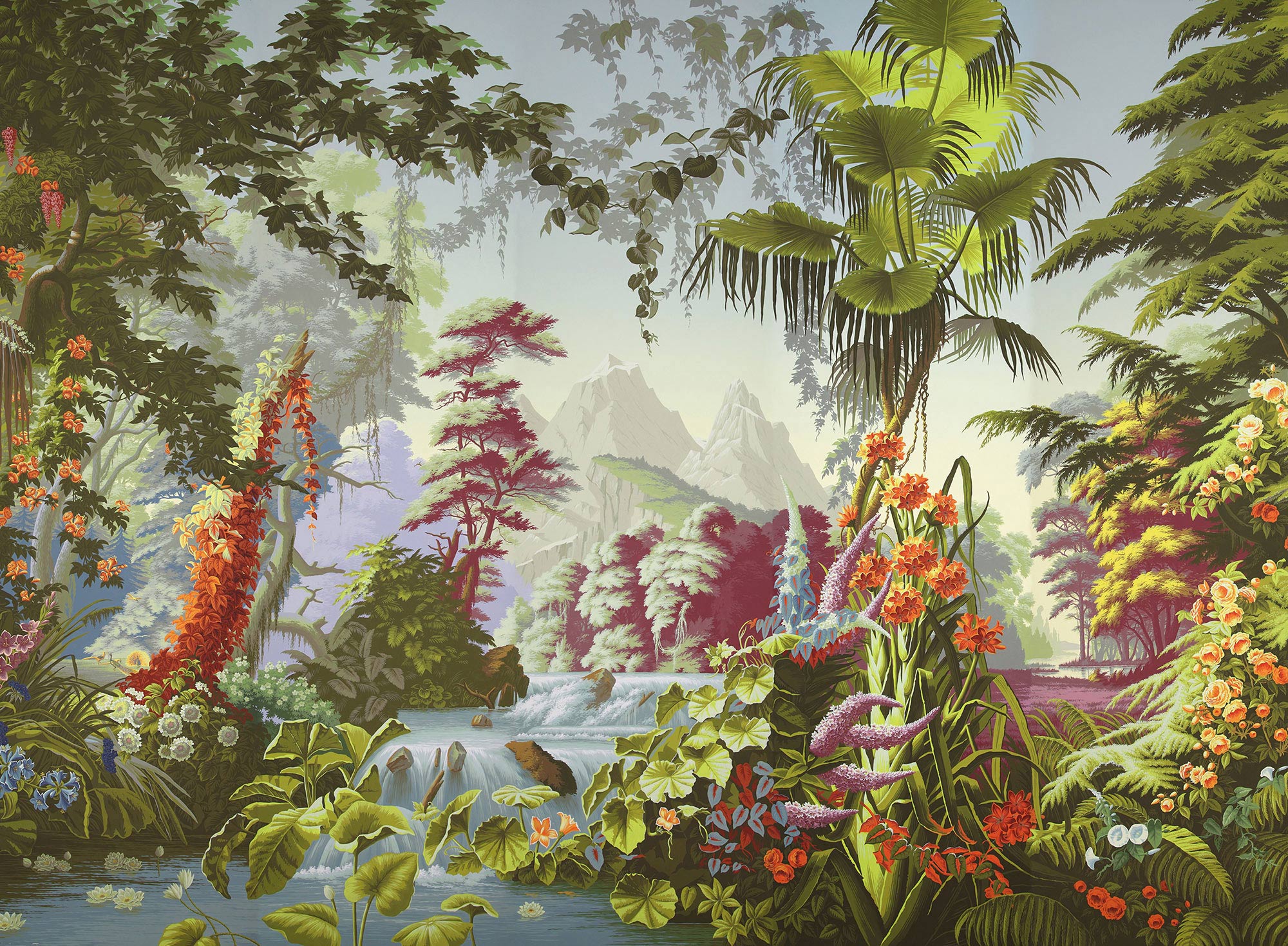 Обои ручная роспись L'Eden Paradiso on scenic paper - постер Loft-Concept в Твери