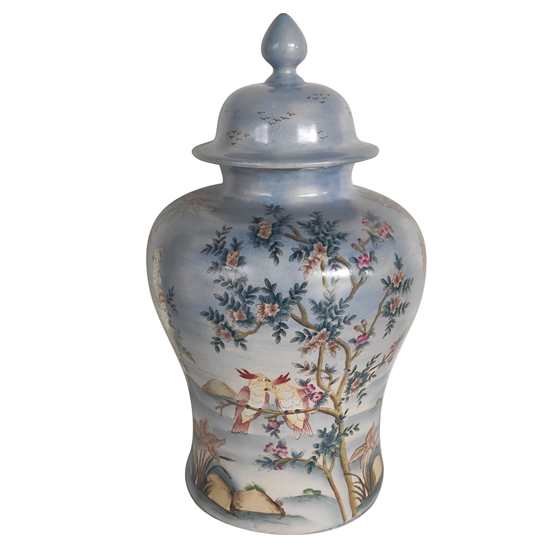 Ваза с крышкой Blue Vase Parrots Светло-голубой Мульти Ваза с крышкой Blue Vase Parrots Светло-голубой Мульти в Твери | Loft Concept