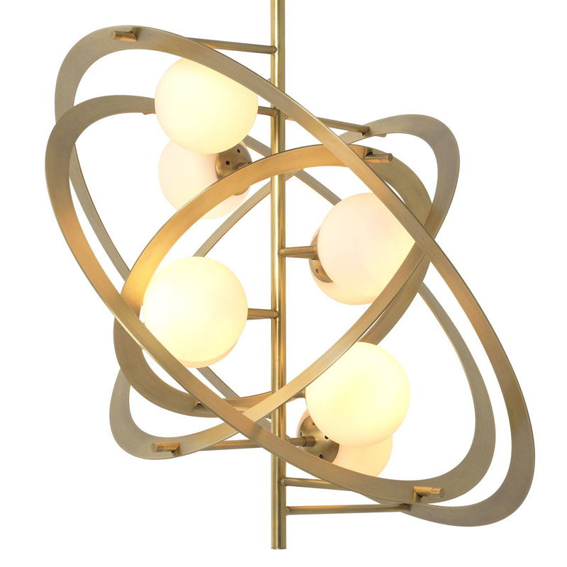 Люстра Eichholtz Chandelier Space Латунь Античная полированная Белый Люстра Eichholtz Chandelier Space Латунь Античная полированная Белый в Твери | Loft Concept