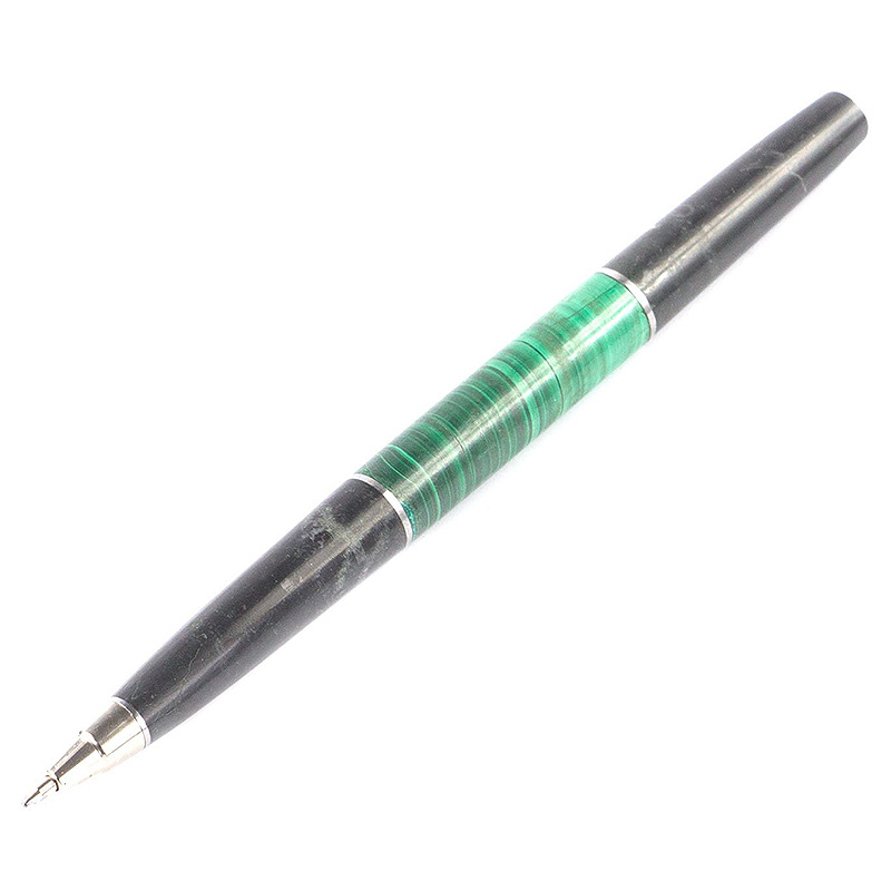 Ручка шариковая из натуральных камней Малахит Змеевик Stone Pens Малахит Черный Серебряный Ручка шариковая из натуральных камней Малахит Змеевик Stone Pens Малахит Черный Серебряный в Твери | Loft Concept