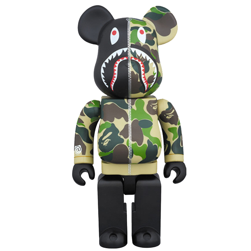 Статуэтка Bearbrick Camo Shark Зеленый Черный Статуэтка Bearbrick Camo Shark Зеленый Черный в Твери | Loft Concept