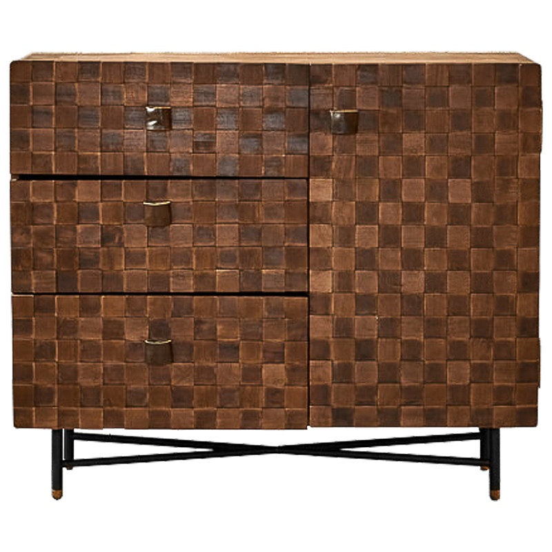 Комод в стиле Лофт Cells Wood Commode Коричневый Черный Комод в стиле Лофт Cells Wood Commode Коричневый Черный в Твери | Loft Concept