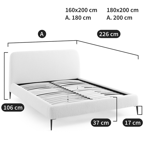 Кровать с обивкой букле Wanda Boucle Bed Кровать с обивкой букле Wanda Boucle Bed в Твери