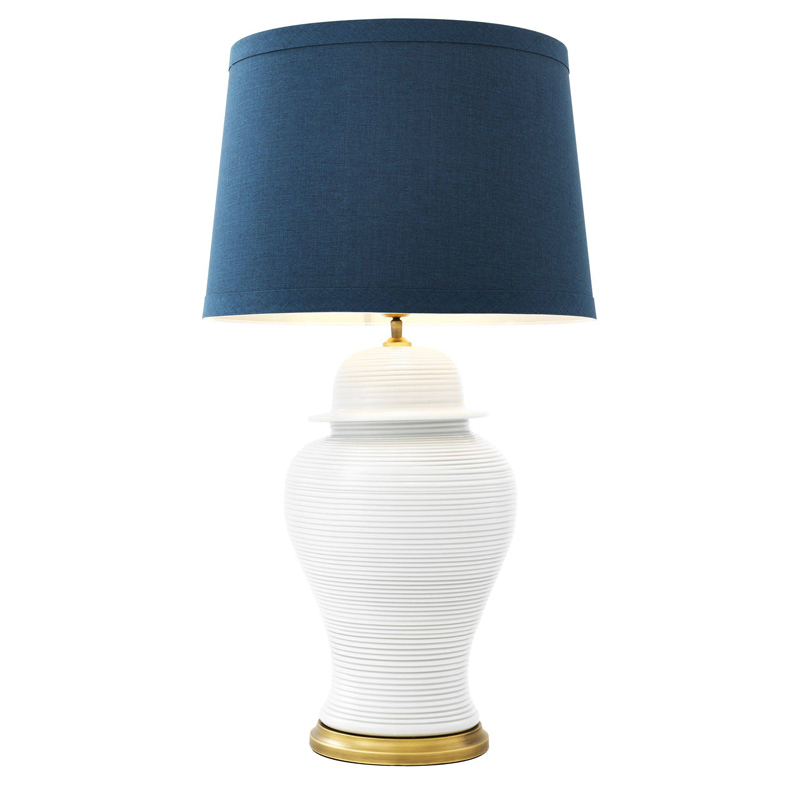Настольная лампа Eichholtz Table Lamp Celestine Белый Синий Латунь Античная полированная Настольная лампа Eichholtz Table Lamp Celestine Белый Синий Латунь Античная полированная в Твери | Loft Concept