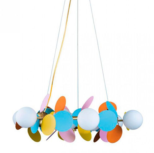 Люстра MATISSE Chandelier circle multicolor диаметр 70 Мульти Золотой Люстра MATISSE Chandelier circle multicolor диаметр 70 Мульти Золотой в Твери | Loft Concept