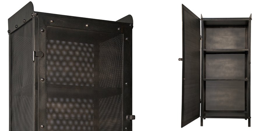 Буфет Industrial Loft Dark Metal Tall Cabinet Буфет Industrial Loft Dark Metal Tall Cabinet - Loft-Concept в Твери