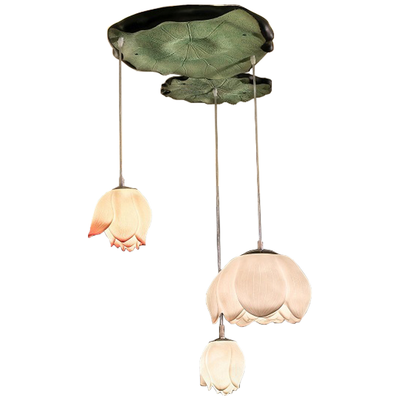 Люстра Lotus Buds Chandelier Белый Розовый пастельный Зеленый шалфей Люстра Lotus Buds Chandelier Белый Розовый пастельный Зеленый шалфей в Твери | Loft Concept