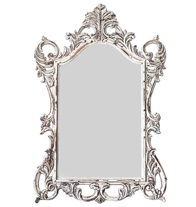 Зеркало Baroque ornament mirror Белый винтажная патина Зеркало Baroque ornament mirror Белый винтажная патина в Твери | Loft Concept