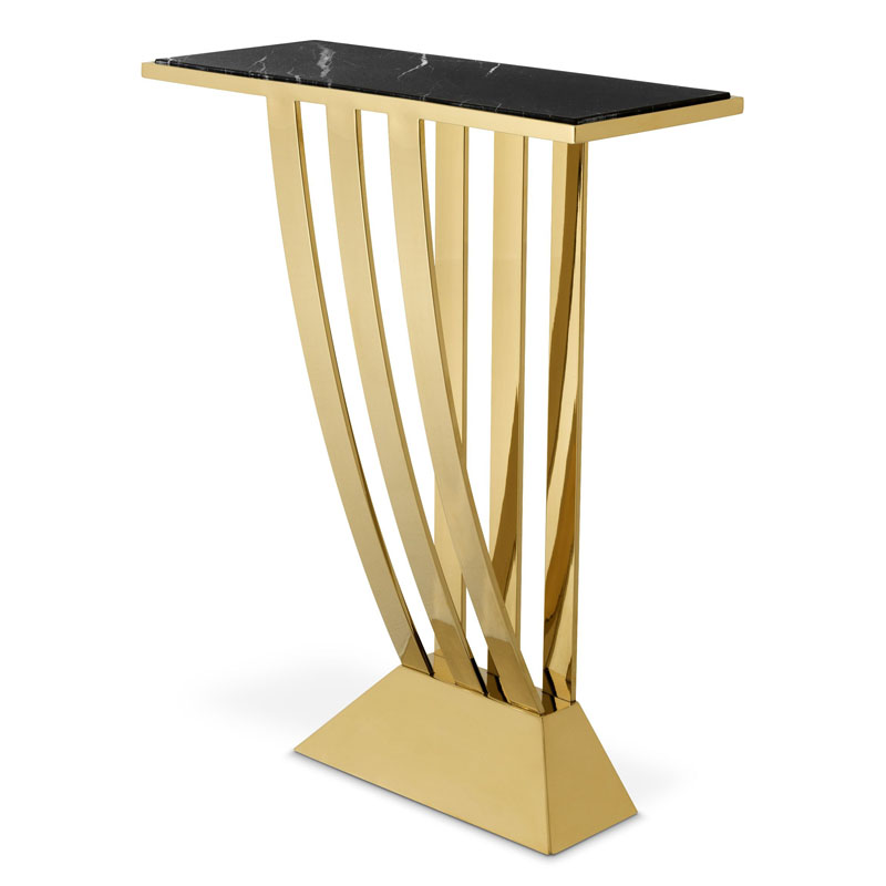 Приставной стол Eichholtz CONSOLE TABLE BEAU DECO Черный Мрамор Nero Глянцевое золото Приставной стол Eichholtz CONSOLE TABLE BEAU DECO Черный Мрамор Nero Глянцевое золото в Твери | Loft Concept