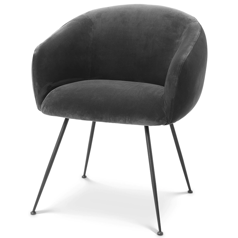 Стул Eichholtz Dining Chair Elbury Dark Grey Серый Черный Стул Eichholtz Dining Chair Elbury Dark Grey Серый Черный в Твери | Loft Concept