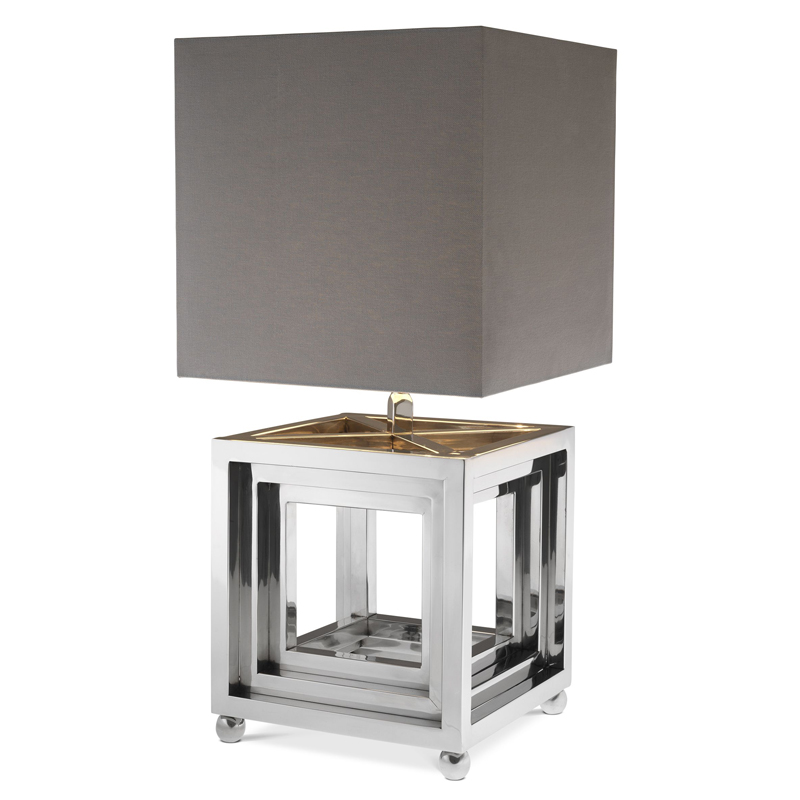 Настольная лампа Eichholtz Table Lamp Bellagio Никель Серый Настольная лампа Eichholtz Table Lamp Bellagio Никель Серый в Твери | Loft Concept