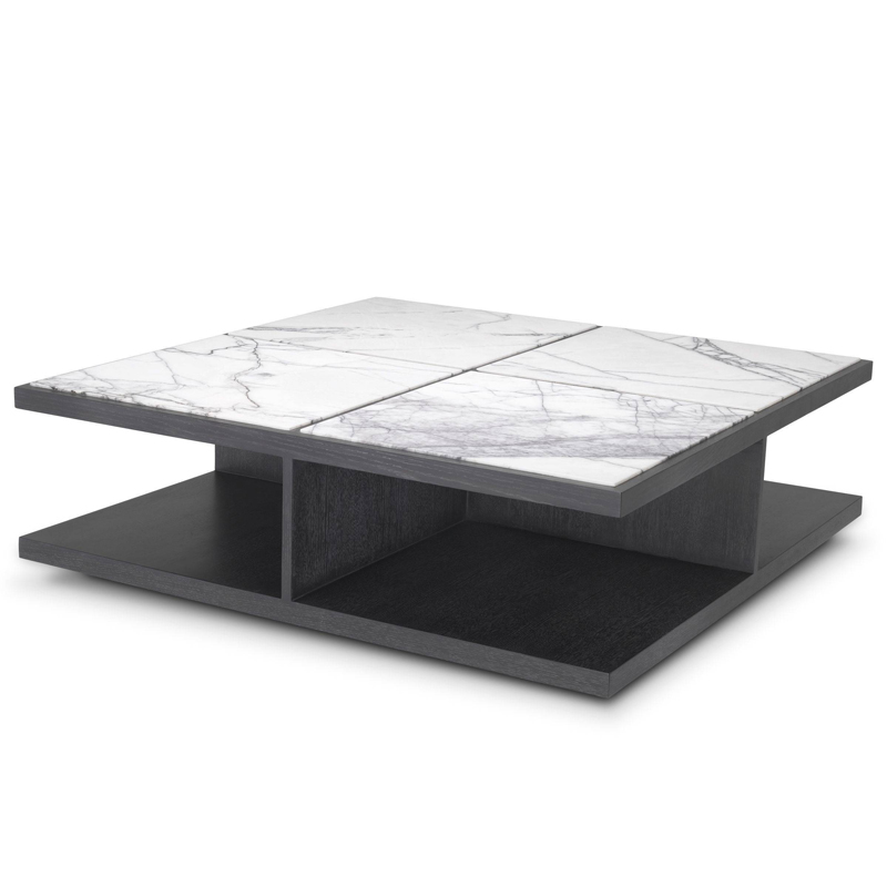 Кофейный стол Eichholtz Coffee Table Miguel Дерево Темно-Серый Белый Мрамор Bianco Кофейный стол Eichholtz Coffee Table Miguel Дерево Темно-Серый Белый Мрамор Bianco в Твери | Loft Concept