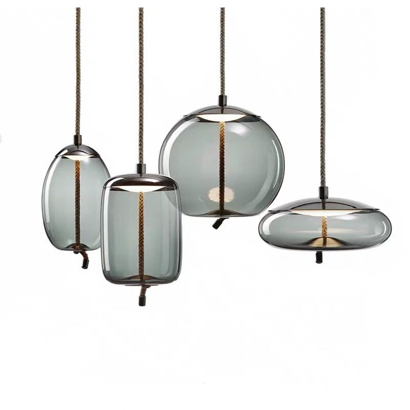 Подвесной светильник KNOT Small Gray glass Серый (Gray) Серебряный Подвесной светильник KNOT Small Gray glass Серый (Gray) Серебряный в Твери | Loft Concept