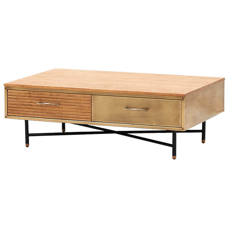 Кофейный стол Massy Coffee Table Древесина Латунь Черный Кофейный стол Massy Coffee Table Древесина Латунь Черный в Твери | Loft Concept