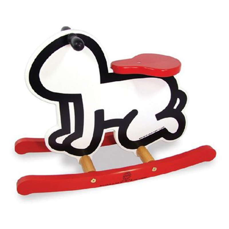 Детская деревянная качалка VILAC KEITH HARING ROCKER BABY TOY-WHITE Красный Черный Белый Детская деревянная качалка VILAC KEITH HARING ROCKER BABY TOY-WHITE Красный Черный Белый в Твери | Loft Concept