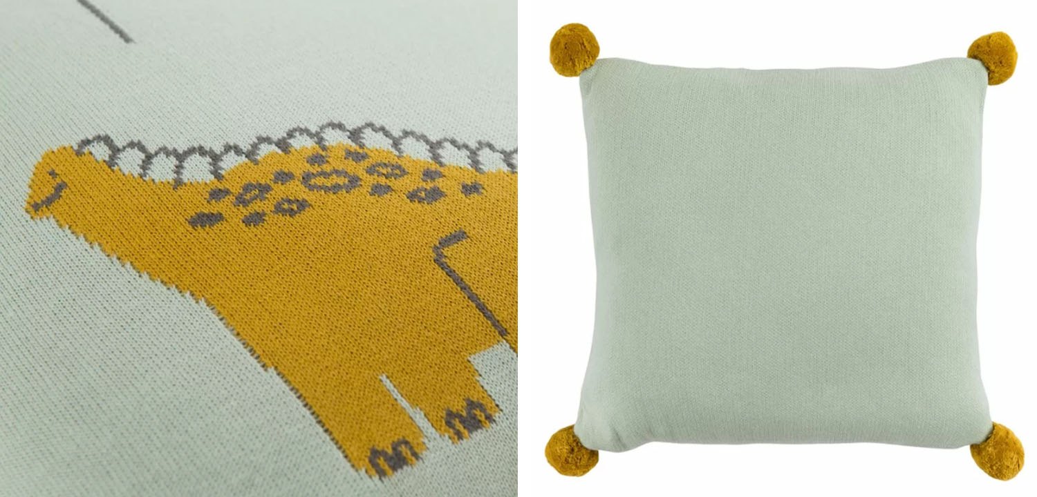 Подушка с помпонами Dinosaurs - фото