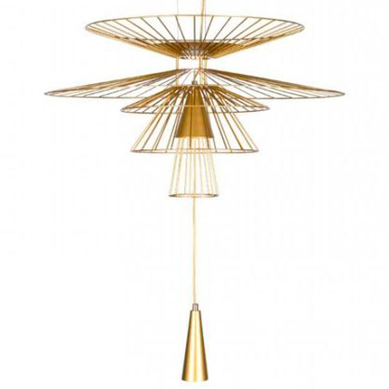 Люстра с металлическим плафоном Shade Metal Chandelier 100 см Золотой Люстра с металлическим плафоном Shade Metal Chandelier 100 см Золотой в Твери | Loft Concept
