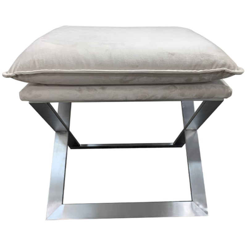 Пуф Cerro de Garnica velour Бежевый Хром Пуф Cerro de Garnica velour Бежевый Хром в Твери | Loft Concept