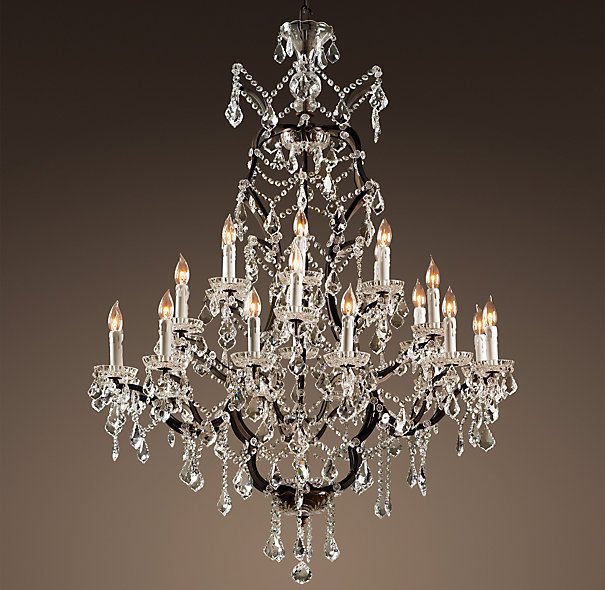 Люстра 19TH C. ROCOCO IRON & CLEAR CRYSTAL 25 Прозрачное Стекло Бурая ржавчина Люстра 19TH C. ROCOCO IRON & CLEAR CRYSTAL 25 Прозрачное Стекло Бурая ржавчина в Твери | Loft Concept