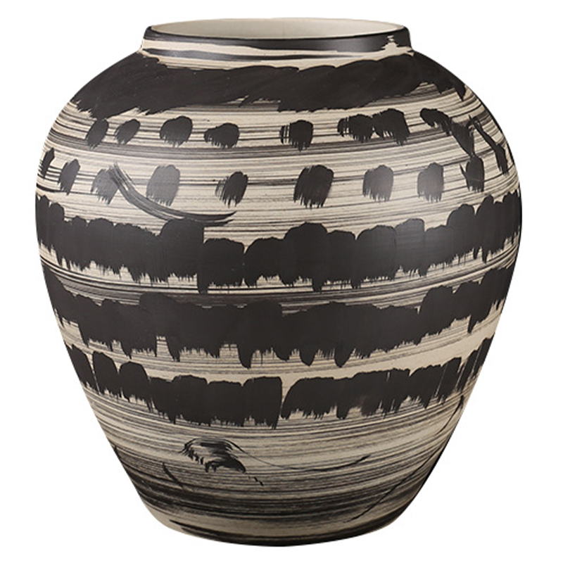 Ваза Kamaria Beige Black Vase Бежевый Черный Ваза Kamaria Beige Black Vase Бежевый Черный в Твери | Loft Concept