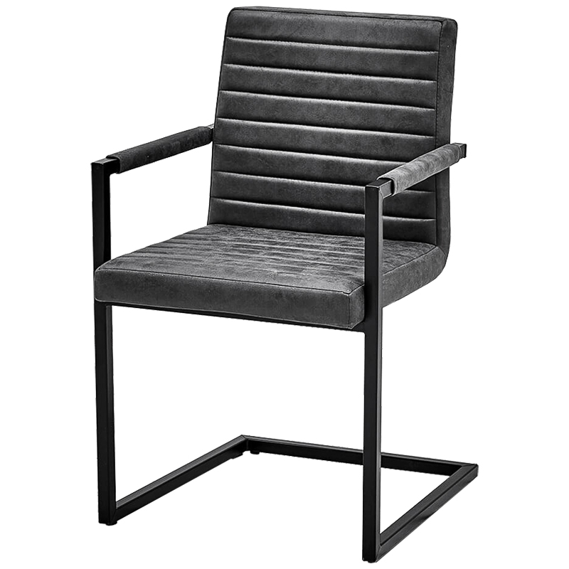 Стул с подлокотниками Dalak Stool Grey Черный Серый Стул с подлокотниками Dalak Stool Grey Черный Серый в Твери | Loft Concept
