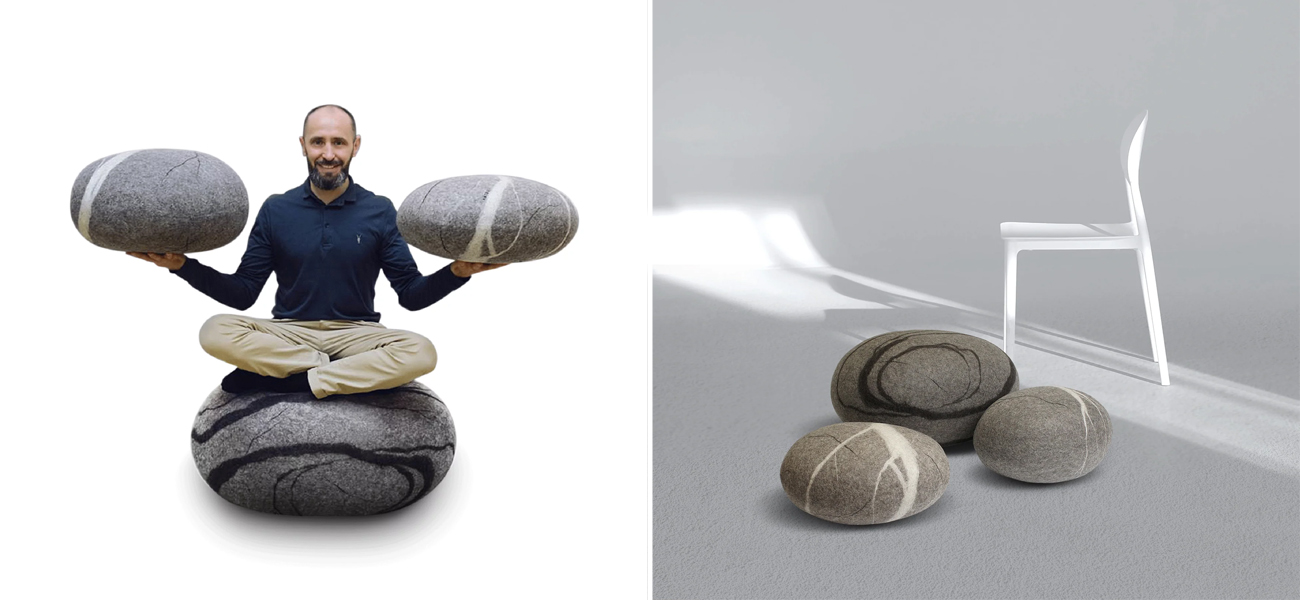 Камни - Пуфы KATSU Набор ZENSET из 3-х штук - фото