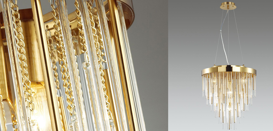 Люстра Luxury Gold & Glass Stripes Люстра Luxury Gold & Glass Stripes - Loft-Concept в Твери