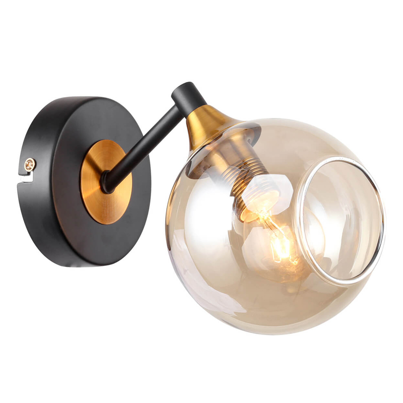 Бра Loft Globe Черный Латунь Янтарь (Amber) Бра Loft Globe Черный Латунь Янтарь (Amber) в Твери | Loft Concept