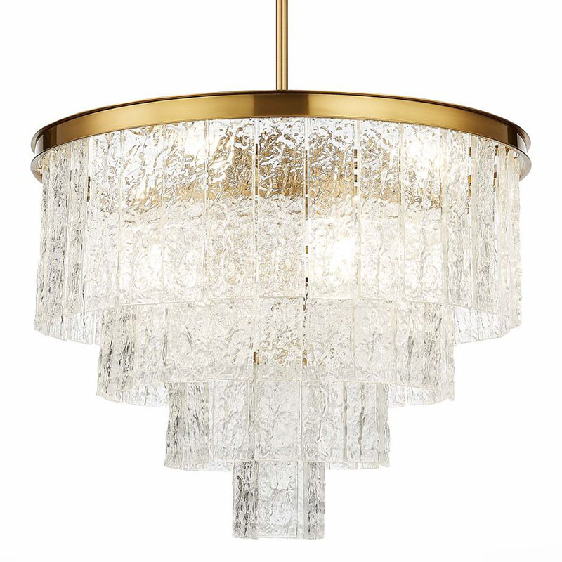 Люстра Renea Textured Glass Chandelier Brass D60 Латунь Прозрачное Стекло Люстра Renea Textured Glass Chandelier Brass D60 Латунь Прозрачное Стекло в Твери | Loft Concept