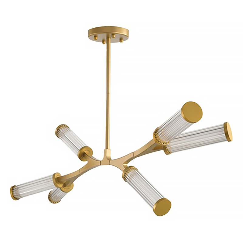 Люстра Cylinder Branches Chandelier Gold 6 Золотой Прозрачный Люстра Cylinder Branches Chandelier Gold 6 Золотой Прозрачный в Твери | Loft Concept