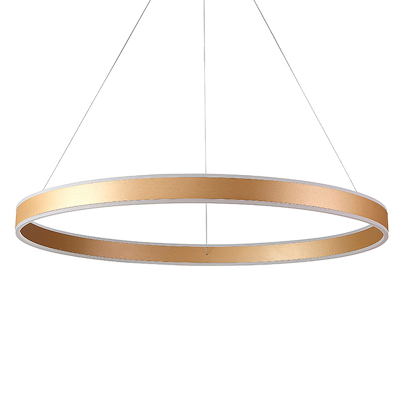 Люстра подвесная светодионая кольцевая золотого цвета Ring Horizontal Золотой Белый Люстра подвесная светодионая кольцевая золотого цвета Ring Horizontal Золотой Белый в Твери | Loft Concept