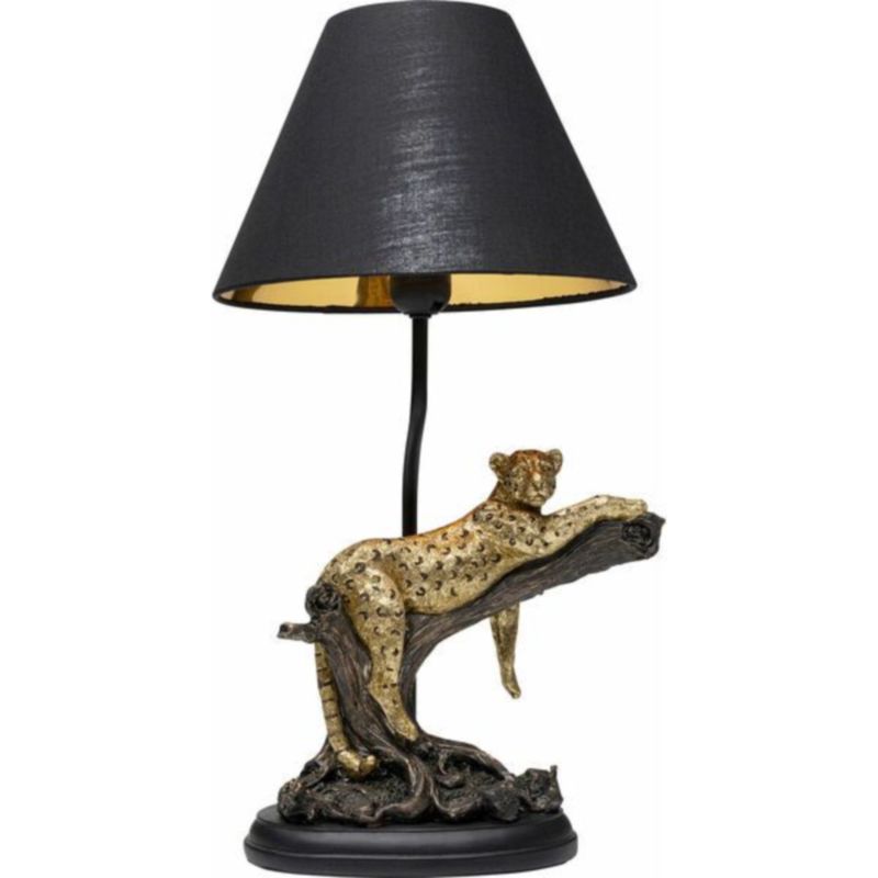 Настольная лампа черная Calm leopard Черный Золотой Настольная лампа черная Calm leopard Черный Золотой в Твери | Loft Concept