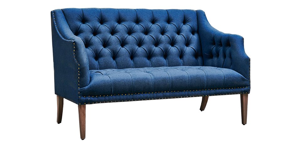 Диван Morton Capitone Sofa Диван синий лен Диван Morton Capitone Sofa Диван синий лен - Loft-Concept в Твери